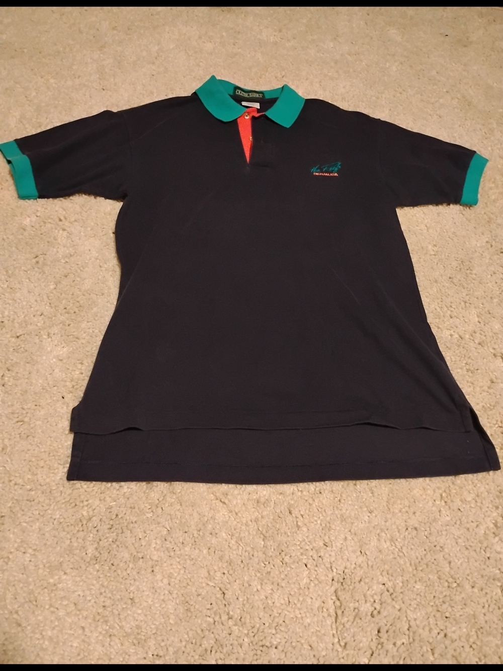 Outer Banks Classic Men's Dark Navy Polo with Contrast Collar